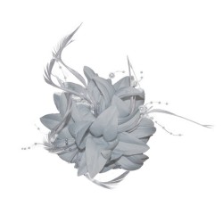 Chapeau mariage Accessoire cheveux fleur gris perles