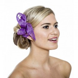 Chapeau mariage Accessoire coiffure en sisal violet