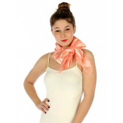 Foulard Etole en satin rayé pêche abricot