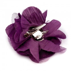 Grosse fleur cheveux ou broche orange