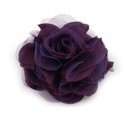 Grosse fleur cheveux ou broche violet