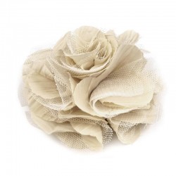 Grosse fleur cheveux ou broche beige ivoire