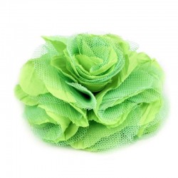 Grosse fleur cheveux ou broche vert anis