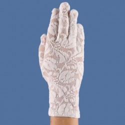 1 paire Gants Blanc Femme En Dentelle Demi Doigt Avec Fleuri Bord, Mode en  ligne