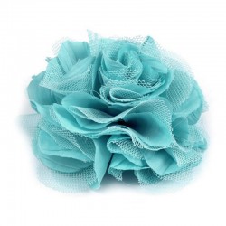 Grosse fleur cheveux ou broche turquoise