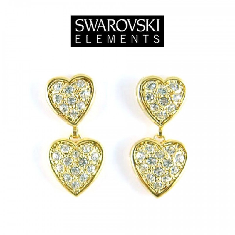Boucles d oreilles or coeur cristal Swarovski Boucles d oreilles or coeur cristal Swarovski