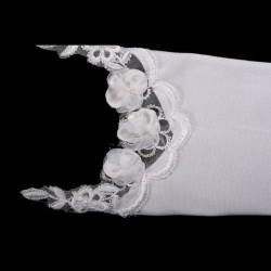 Gants mariage satin fleurs organza