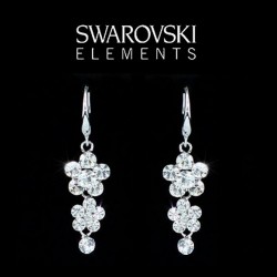 Boucles d oreilles fleur cristal Swarovski