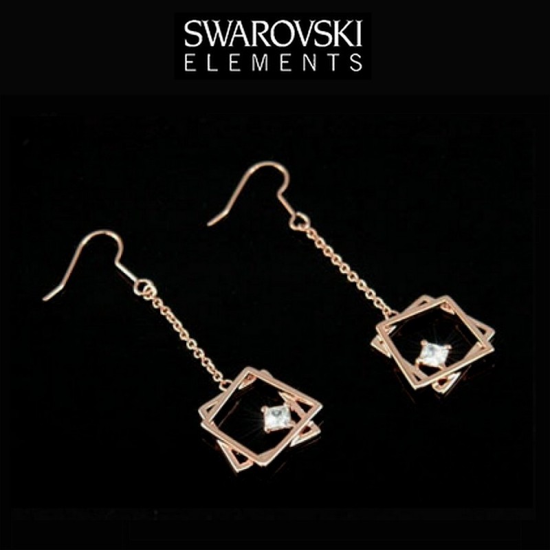 Boucles d oreilles or rose Swarovski Boucles d oreilles or rose Swarovski