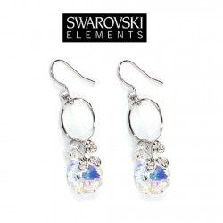 Boucles d oreilles papillon cristal Swarovski reflets AB