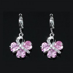 Boucles d oreilles en cristal rose