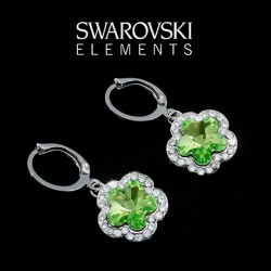 Boucles d oreilles cristal Swarovski vert