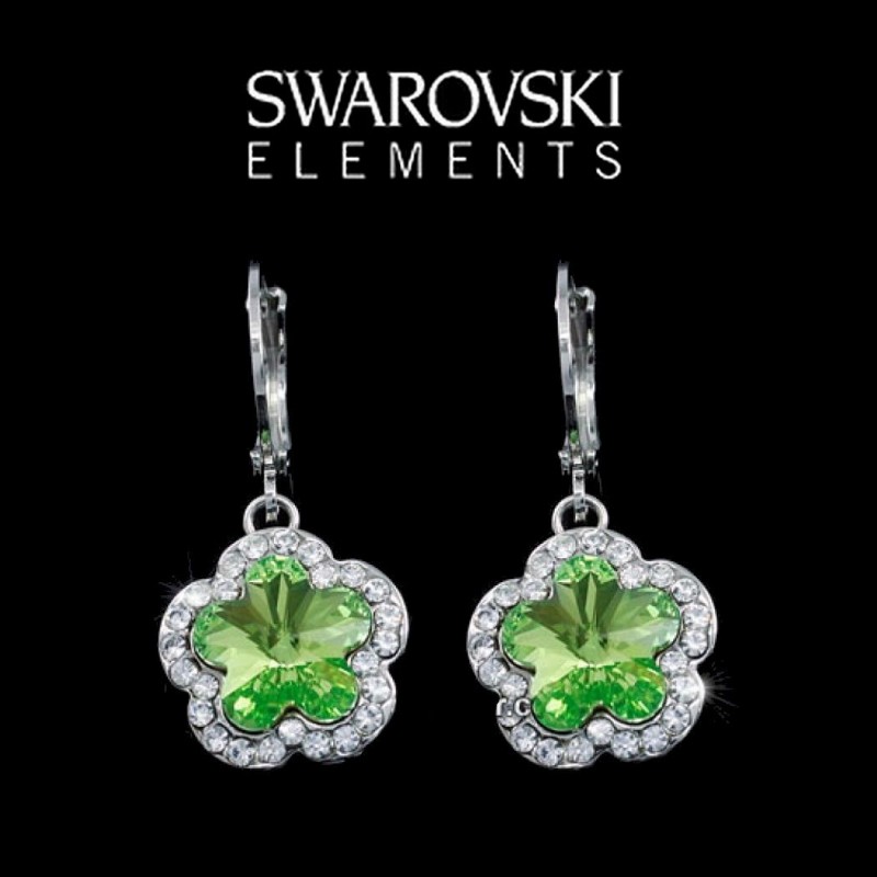 Boucles d oreilles cristal Swarovski vert Boucles d oreilles cristal Swarovski vert