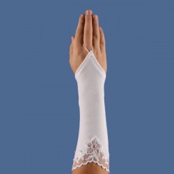  Mitaines mariage mi-longues tulle fleurs