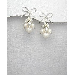 Boucles d oreilles perles en grappe et noeud
