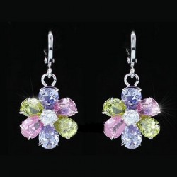 Boucles d oreilles en cristal multicolore