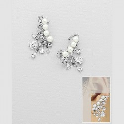 Boucles d'oreilles cristal et perles