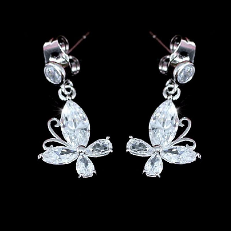 Boucles d oreilles papillon zirconia Boucles d oreilles papillon zirconia
