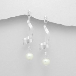 Boucles d'oreilles spirales et perles