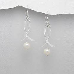 Boucles d'oreilles perles et argent
