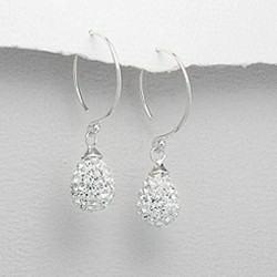 Boucles d oreilles coeur goutte cristal