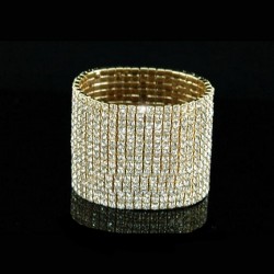 Bracelet 12 rangs strass OR