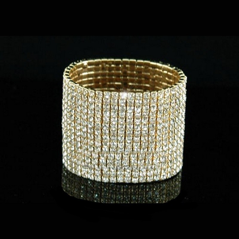 Bracelet 12 rangs strass OR Bracelet 12 rangs strass OR