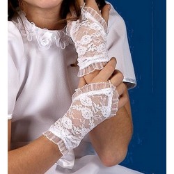 Mitaines mariage courtes dentelle stretch BLANC ou IVOIRE