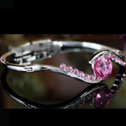 Bracelet en cristal Swarovski rose fuschia
