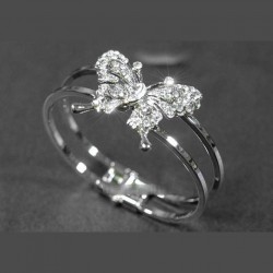 Bracelet rigide papillon strass cristal