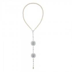 Collier dos mariage perles strass