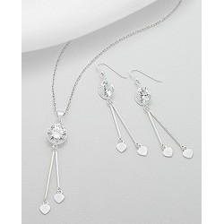Parure bijoux flêches coeurs cristal