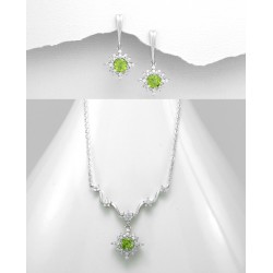 Parure de bijoux peridot vert anis
