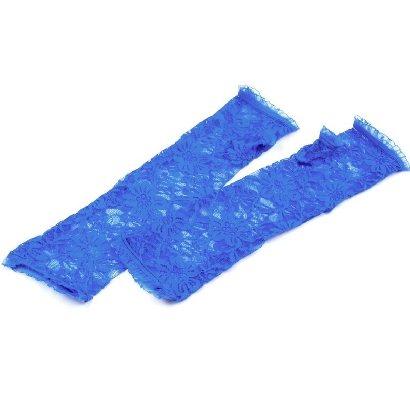 Longues mitaines dentelle bleue Longues mitaines dentelle bleue