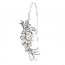 Diademe de mariage chic perles et cristal