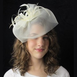 Chapeau mariage Bibi chapeau fascinateur ivoire avec noeud