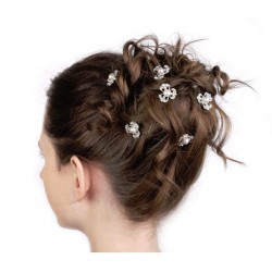 4 epingles cheveux perles cristal