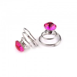 6 spirales cristal cristal rose fuchia