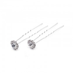 6 épingles cheveux fleur cristal