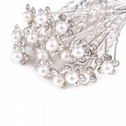 6 épingles cheveux perles cristal