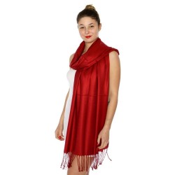 Foulard Etole pashmina rouge sombre