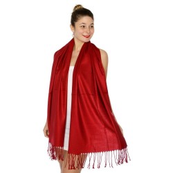 Foulard Etole pashmina rouge sombre