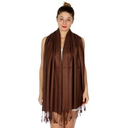 Foulard Etole pashmina marron