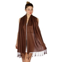 Foulard Etole pashmina marron