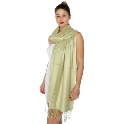 Foulard Etole pashmina vert amande