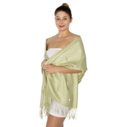 Foulard Etole pashmina vert amande