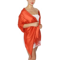 Foulard Etole pashmina orange brique