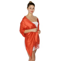 Foulard Etole pashmina orange brique