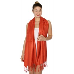 Foulard Etole pashmina orange brique