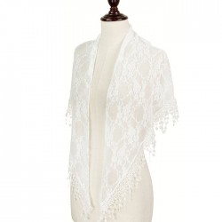 Foulard Etole pointe dentelle blanc